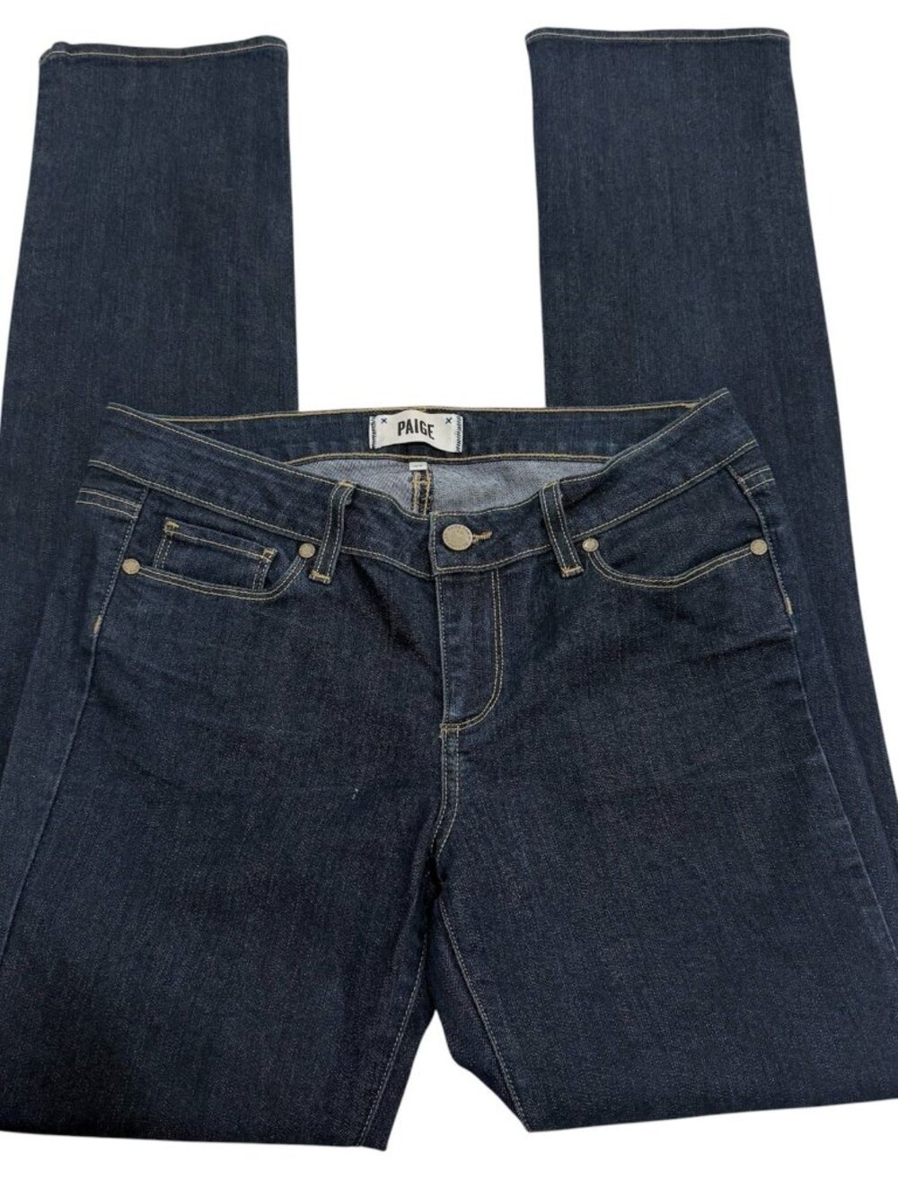 Paige Peg Straight Jeans Women’s Size 29 Blue Denim Low Rise Stretch Casual